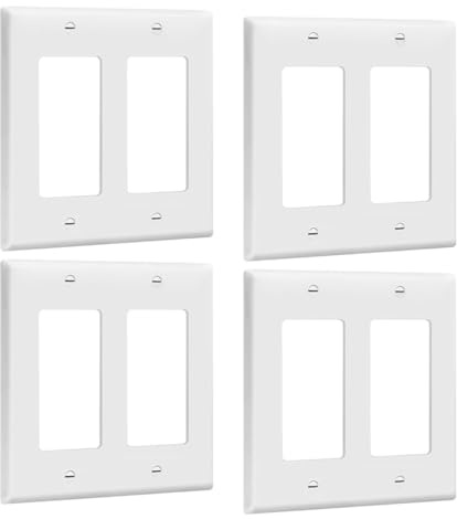 PAMINGONO 4pcs White Rocker Switch Panel Covers Electrical Outlet Wall Plate Covers for Home Wall Socket Protection