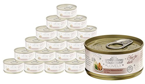 Dehner Premium Lovely kattfoder vuxen, kompletteringsfoder, kycklingkoppel och ris, 24 x 70 g (1 680 g)