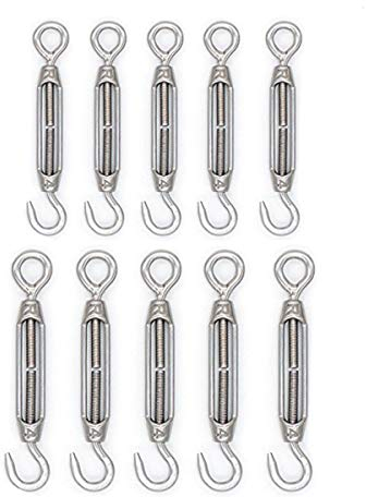 10pcs M4 Turnbuckles Best 304 Stainless Steel OC Hook Eye Wire Rope Tension-M4