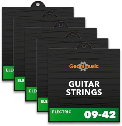 5 Pack of Electric Guitar Strings by Gear4music