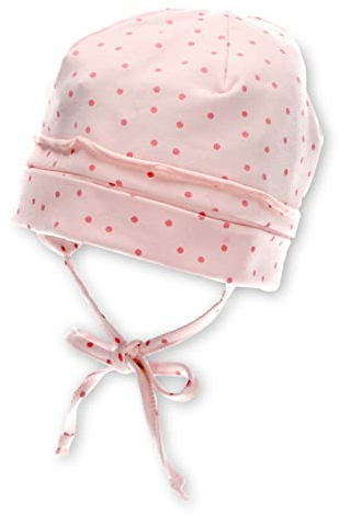Sterntaler Baby Mädchen Beanie Baby GOTS Beanie Mütze - Beanie Baby, Kinderbeanie, Babymütze - aus Baumwolle mit Bindeband - rosa, 49