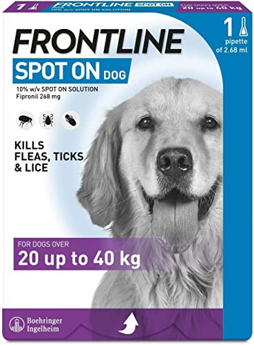Frontline Spot On Flea Treatment For Dogs 20-40kg, 1 pipettes Flea And Tick Treatment For Dogs, Frontline Flea Treatment For Dogs, Frontline Spot On For Dogs, Frontline For Dogs