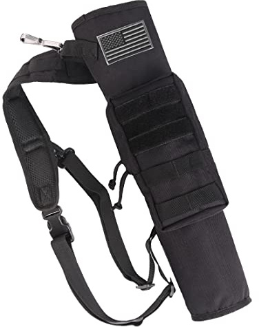 KRATARC Flechas traseras Ligeras de Doble Uso, Plegable, compacta, con Bolsillo para Sistema Molle, para Tiro al Objetivo, Caza, Black, Parte Trasera