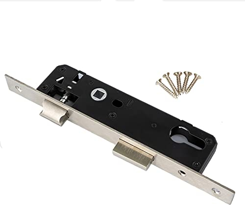 Serratura da infilare/Serratura per telaio tubolare, Serratura a Cilindro da Infilare 85x25mm con Scrocco e Catenaggio Stretto per Inserto Sinistro Destro Universale per Porte Cancelli(Size:35x85m