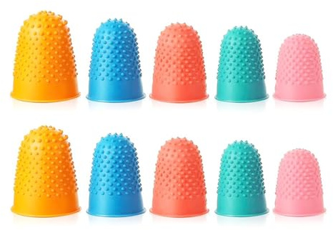 10 st fingerspetskuddar i gummi mjukt fingerskydd fingertopp färgglada återanvändbara fingerskydd skydd skydd kepsar kontor gummi fingerborgar för pengaräkning skrivsortering uppgift