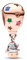 Pandora Moments Christmas air balloon sterling silver and 14k rose gold-plated charm with stellar blue, royal green crystal, red cubic zirconia, glittery green and red enamel