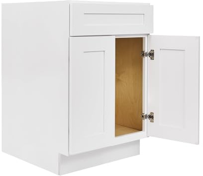 ONESTOCK 24-Inch Kitchen Base Cabinet with Drawer, White, Ready to Assemble - 24 W x 34.5 H 24 D