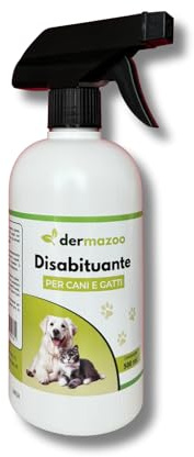Dermazoo Spray Disabituante Gatto e Cane Pronto all'Uso, Anti-Marcatura di Urina per Uso Interno ed Esterno - con Olio di Citronella, Gerianolo e Limonene - Spray da 500 ml (1 Confezione)
