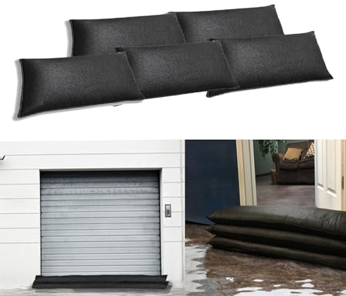 Stubotar 2PCS Barriera contro gli allagamenti, si attiva con l’acqua, assorbimento dell'acqua sacchi di sabbia attivi 20x90CM