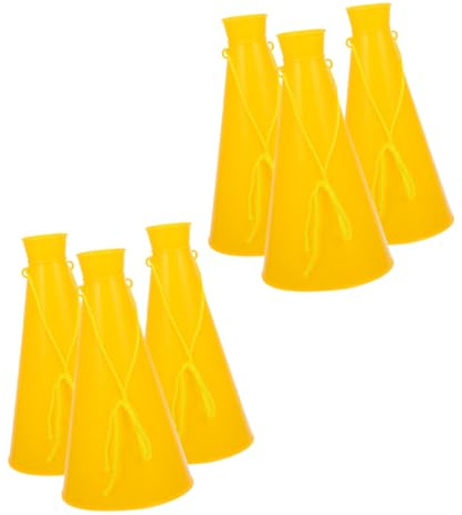 BESPORTBLE 6 Stück-Pack Gelbe Megaphone aus Abs mit Einfache Reinigung und Dekorativem Effekt für Partys und Sportveranstaltungen als Anfeuerungsrequisite für Kinder