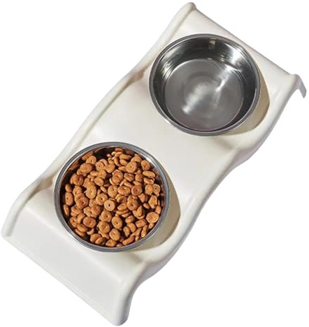 Cuenco doble para perros, platos de acero inoxidable para mascotas, cuencos antideslizantes para alimentos, cuenco de agua para mascotas, plato de comida para cachorros, suministros de alimentación