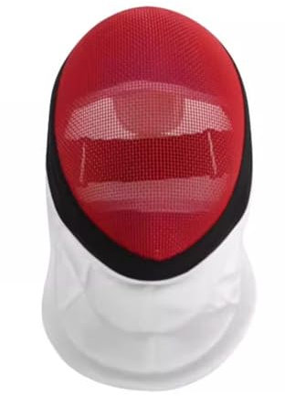 FSADYANG Fechtmasken 900N,Fechthelm,Profi Fechthelm,Degenmaske,Helm,Fechtanzug,Fechttrainingszubehör Gesichtsschutz(Red,Medium)