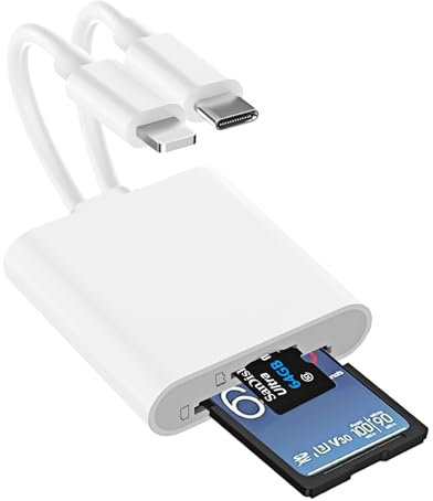 SD Kartenleser iPhone, Lightning SD Card Reader, SD Kartenleser Lightning für iPhone 15/14/Pro Max/Pro/Plus/Pad Pro/MacBook Pro/Air