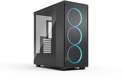Fractal Design Epoch XL Black RGB — Cristal Templado con Ligera tonalidad — Caja de PC Gaming de Alto Flujo — Frontal de Malla — Momentum 14 RGB