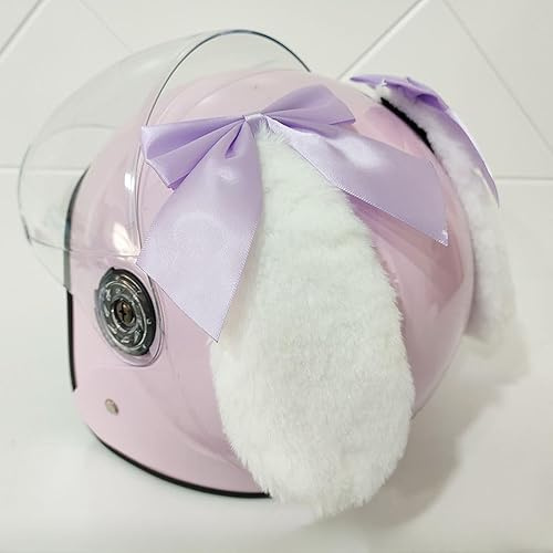 YKAFADE 2 Stück Motorradhelm Deko, Süßer Plüsch Kaninchenohren für Helm, Fahrradhelm, Skihelm, Niedliches Helmzubehör, Eckdekoration, Aufkleber