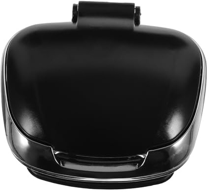 Sosoport Cenicero de Coche LED Automático Negro, Antideslizante y Fácil de Limpiar, Diseño Moderno para Autos Función sin Humo y Tapa Protectora