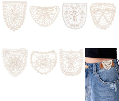 BENECREAT 21 unids PapayaWhip Pant Waist Extender, 7 Estilos de Extensor de Pantalones de Encaje Suave, Extensiones de Cinturón de Moda para Jeans, Pantalones y Faldas