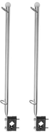 Parliky Lot de 2 Mâts de Pavillon en Acier Inoxydable Support de Drapeau Marin pour Bateau et Yacht Installation sur Rail Salée Accessoire Nautique pour Usage Extérieur