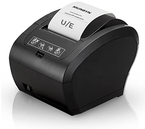 MUNBYN Thermal Receipt Printer ITPP047 80mm USB Ethernet POS Auto Cutter