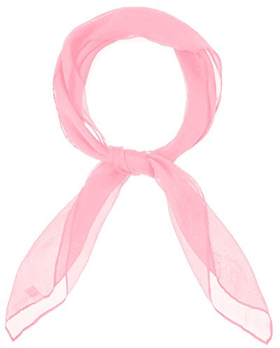 MissShorthair 50s Chiffon Scarf Sheer Square Neck Head Scarf for Women, B-Baby Pink