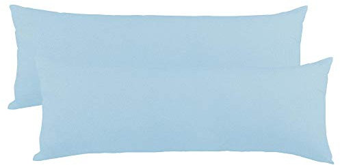 CelinaTex BeNature Kissenbezug Doppelpack 40 x 145 cm Aqua blau Baumwolle Seitenschläferkissen Bezug Jersey