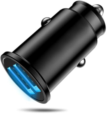 MMOBIEL Caricatore USB per Auto 2.0 Caricabatteria da Auto Adattatore – Compatto Accendisigari a Doppia Porta USB 5V/2.4A/24W - Compatibile con iPhone 17/16/15, Samsung S26/S25/S24, Xiaomi ecc. - Nero