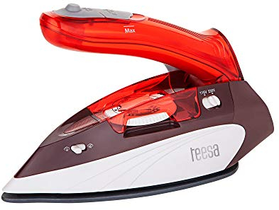Teesa SLIDE TRAVEL 1100 Reisebügeleisen, rot-weiß-grau