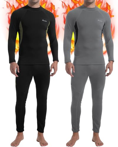 romision 2 Pack De Ropa Interior Térmica para Hombre, Ropa Interior Funcional, Ropa Interior De Esquí para Hombre, Conjunto De Ropa Interior Térmica Suave