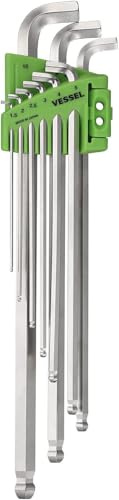 VESSEL Ball Point Hex L-Key Wrench Stubby (Long Type) 9PC. Set No.8209BP-LU 8209BPLU