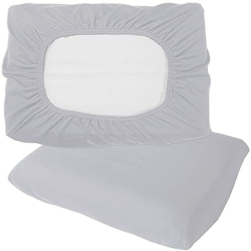 Nurtextil24 Nackenstützkissen Bezug 30x50cm 40x60cm Baumwolle Gesundheitskissen Überzug Universal Spannbezug Grau 40 x 60 cm