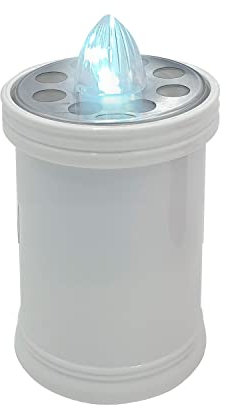Velamp Lumino votivo a batteria con luce LED bianca intermittente – Durata 60 giorni – Candela LED ideale per cimitero