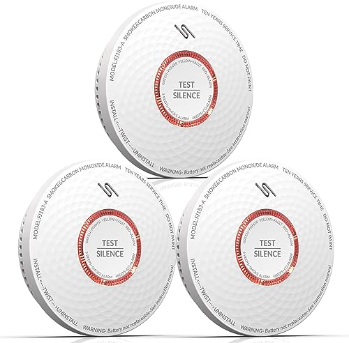 Andyssey kombinierter Rauch- und CO Melder, 10 Jahre Batterie, 2 in 1 Rauchmelder und Kohlenmonoxid Melder mit Prüftaste, nach EN14604 & EN50291 Standard Zertifiziert