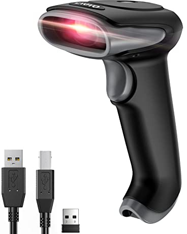 Eyoyo 1D 2D Lecteur de Codes, Barres sans Fil 2.4G et USB Filaire | Douchette barcode scanner, Balayage Automatique, Mode stockage, pour iPad, PC, Smartphone Supermarchés entrepôts