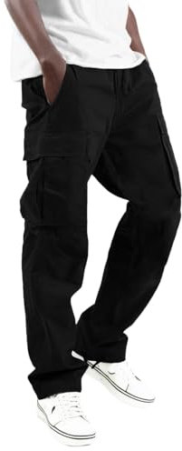 Cargohose Herren Baggy Cargo Gerade Hosen Arbeitshosen Herren Cargohosen Bindegürtel Security Hose Cargohosen Jeans Mehrere Taschen Jagdhose