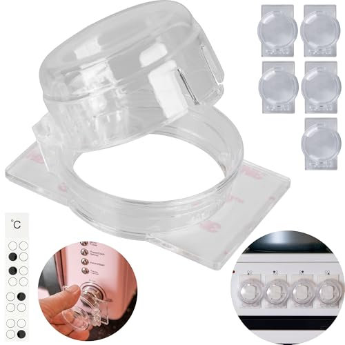 Your Day Mate Herdknopf Kindersicherung, Transparent, für Drehknöpfe mit max. Ø 41 x 33 mm, min. 51 mm Knopf Abstand, Bedienfeld Babysicherung Knöpfe, Knopfabdeckung Kinder Herd