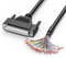 JUXINICE DB37 Female to Bare Wire with Cable Marker 6.6FT, D-SUB 37-Pin Connector to Single End Cable with Terminals, Multicore 37 Wire All Provided - Black