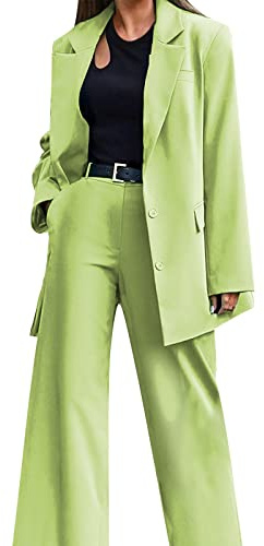 Generico Completo Tailleur Donna Elegante Casual Abito Due Pezzi Giacche a Maniche Lunghe con Bottoni e Pantaloni Taglie Forti Abiti Formale Invernale Curvy Complete da Donna da Cerimonia per Sera