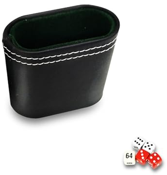 Läder tärningskopp, tärningskopp, 2,8 x 1,4 tum dubbla lager tyst läder tärningskopp, bärbar tärning staplingskopp för bar KTV poker liars tärningsfest spel, tärningsstapling kopp
