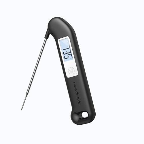 ThermoMaven 1s Instant Read Digital Meat Thermometer, NIST Certified Accuracy ±0.5℉, IP65 Waterproof (Black&White)