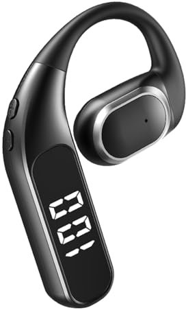 Oreillette sans fil Bluetooth 5.5 mains libres pour téléphone portable - Étanche - ENC - Réduction du bruit - Casque mains libres TWS avec micro pour iPhone, Android, travail, conduite, sport
