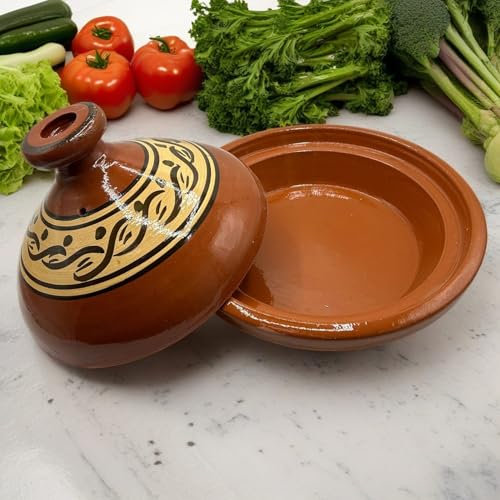 Tajine XL 35 cm in Terracotta Dipinta a Mano – Pentola Tradizionale Marocchina/Tunisina + Ebook Gratuito 1404251102