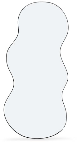 IDMarket - Miroir Organique Contour Noir 45 x 100 cm