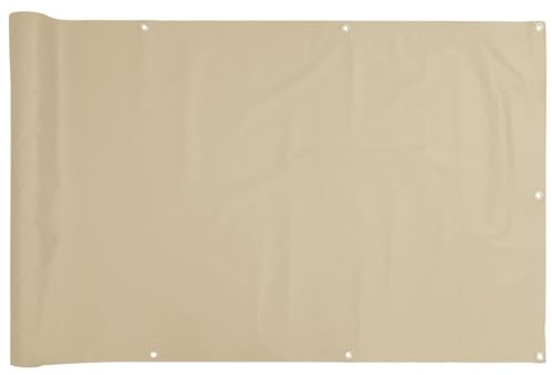 Gecheer Paravento da Balcone, Tessuto Oxford, 75x600 cm, Beige, per Esterno