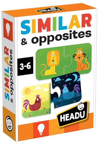 HEADU - Similar & Opposites - Actividades lógicas para los más pequeños | Juego Educativo para niños de 3 a 6 años, aprende los Conceptos de similitud y opuesto, Pensamiento lógico, Regalo Navidad