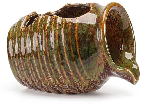 Fountain Spitter, Handmade Ceramic Indoor Fountain - Vintage Tabletop Water Feature for Home & Garden Indoor Outdoor Decor, Green..