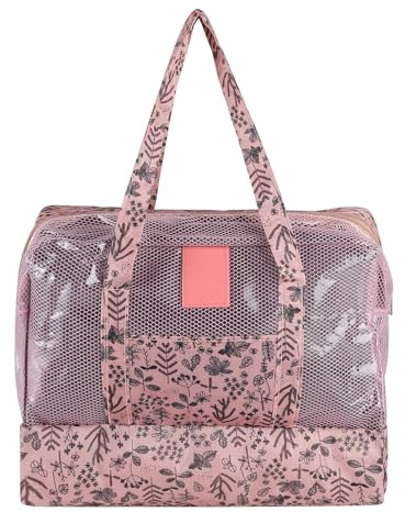 LONTG Swimming Bag With Dry & Wet Compartments Beach Tote Handbag Waterproof Gym Sports Duffle Handall Bag Clothing Toiletry Makeup Storage For Travel beach Swimming Pool Bathing Surfing Boating