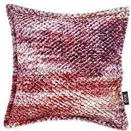DONE Kissenhülle Glam Colour 45x45cm Samt Mehrfarbig Edel Elegant Steppnaht Reisverschluss Glanz 100% Polyester Wabenstruktur Rot