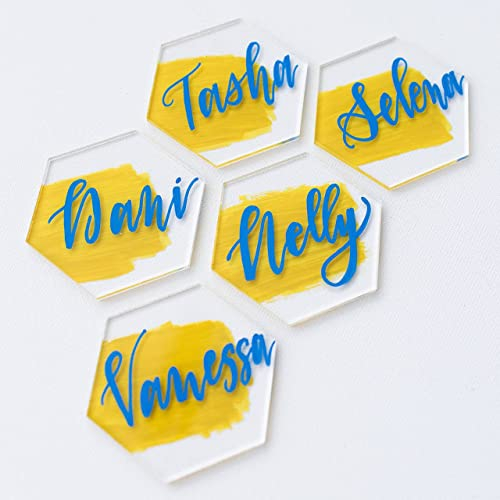 50 Stück Durchsichtige Acryl Escort Platzkarten, Schilderrohlinge für Hochzeiten Oder Partys, DIY, Leere Tischbestuhlung Brautpartys, Lebensmittelschilder, Bankettveranstaltungen