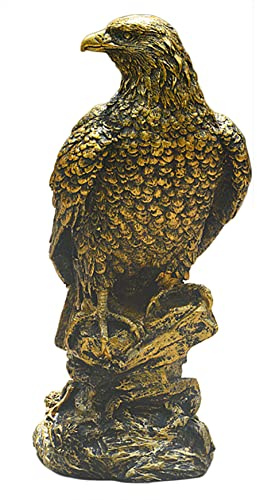 Fantastisk amerikansk skallig örn skulptur heminredning prydnad 3D djurstaty örn fågel inredning lyckostatyer 30 cm abstrakt figur affärspresent (brons)