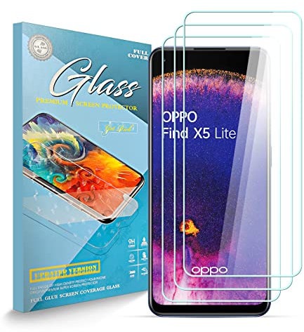 UIOK Protector de Pantalla Compatible para OPPO Find X5 Lite Anti Rayones, Sin Burbujas y con Una Dureza de 9H Película Protectora de Vidrio HD Transparente y Fina Compatible para OPPO Find X5 Lite